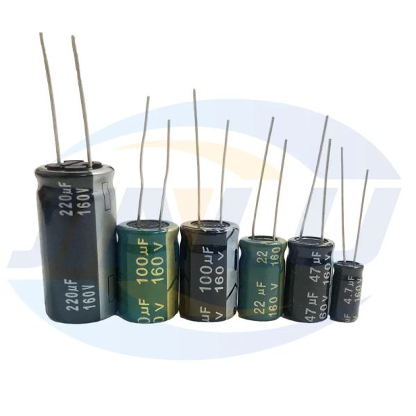 160V Capacitor eletrolítico de alumínio 1UF 2.2UF 3.3UF 4.7UF 10UF 47UF 100UF 220UF 330UF 470UF 1000UF