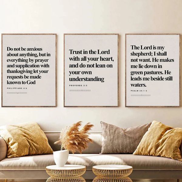 Moderne bibelsprichelne Verse Zitatplakate und Drucke Leinwand Druckwandkunst Bild für christliches Wohnzimmer Home Dekoration