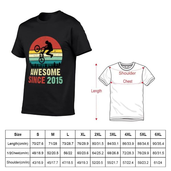 6 ° compleanno BMX Bike Awesome Dal 2015 T-shirt personalizzato da uomo a vite rapide magliette casual elegante