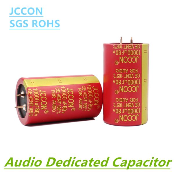 1PCS JCCON 80V10000UF Capacitor eletrolítico de áudio 10000UF80V 35X60 RODO RED RODO COBER FOOD ALTA FIDELIDADE Amplificador LOW ESR