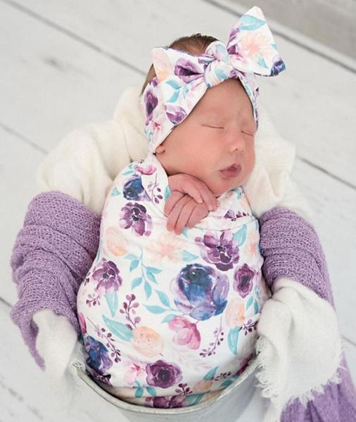 Recém -nascido menino menina de berço impresso bolsa de dormir de bebê embrulhado de bebê conjunto de roupas recém -nascidas recebendo cobertores floral 354208044