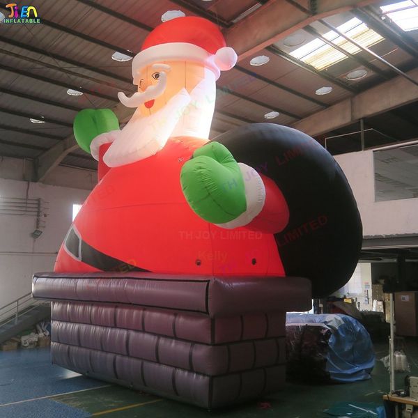 Großhandel kostenlos Schiff im Freien Aktivitäten im Freien 12mh (40 Fuß) mit inblasbarem Santa Claus Weihnachtsmodell für die Gartendekoration für Werbemodell für Gartendekoration