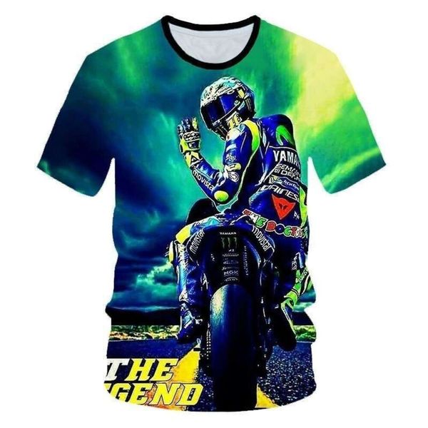 2024 Новый 3D цифровой принцип Cool Motorcycle Racing Мужская футболка с коротким рукавом моды