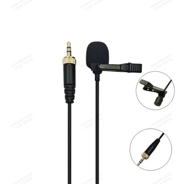 Microfones Amarramento do clipe de lapela Lavalier Microfone para Sennheiser EW100 EW300 G2 G3 Microfone Lavalier de lapela para transmissor sem fio