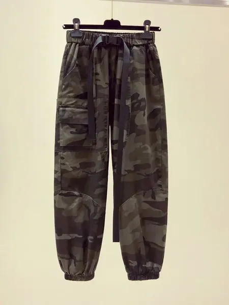 Pantaloni da uomo foufurieux uomini estate sciolte tasche per attrezzi per tutta la partita elastica in vita elastico streetwear casual nove gotico