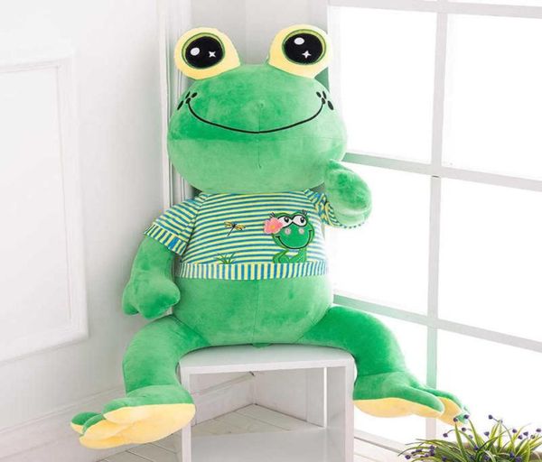 Kawaii Plush Frog Doll Grandes animais de pelúcia gigantes Pouf Animais Toys Doll gigante Toys de sapo de pelúcia para crianças Big Eye Frog Pillow H6434057