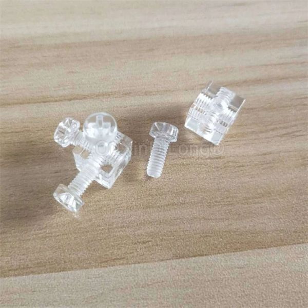 40pcs transparente suportes de cinta de junta de cubo de cubo de 6 orifícios de 6 buracos para gabinete de diy fogões de fogões quadrados FG1289