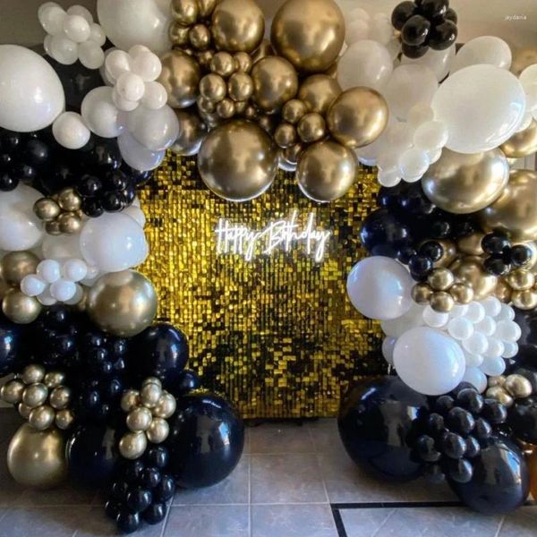 Kit di ghirlanda arco di palloncini decorazioni per feste 168pcs nero in metallo oro in metallo in metallo in lattice per il compleanno