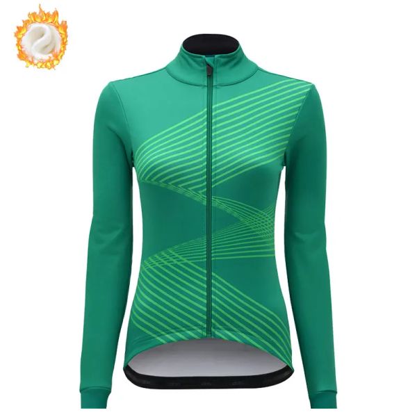 2023 Mulher lã térmica de inverno Mangas compridas camisas de ciclismo Roupas de ciclismo de inverno bicicleta de bicicleta de bicicleta de bicicleta quente de bicicleta quente