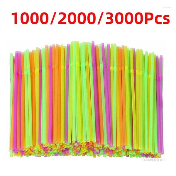 Coppe usa e getta 1000/201000/3000pcs 5 colori in plastica per barra da cucina cocktail da cucina bevande di bere 21 cm di lunghezza