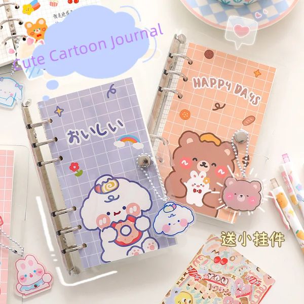 Notizbücher 100 Blätter Koreanisch niedliche Cartoon Notebook Lose Blatt abtrennbares Buch Kawaii Bear Scrapbook Journal Planer Notebook für Student