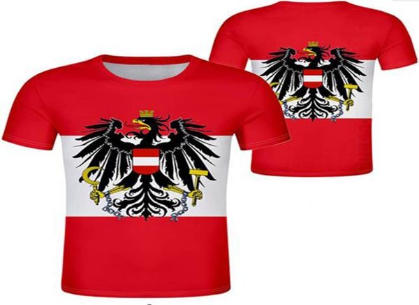 Maglietta Austria Nome realizzato su misura numero Black White Grey Red Tees Tshirt Aut Country Nation German su Band Tops3421464