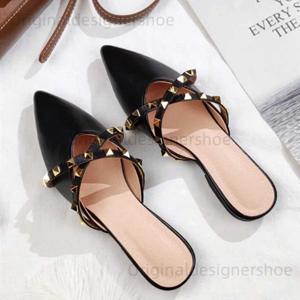 Scarpe casual Lady Gold Slifors NO Tambini Summer Scarpe estate Punta Slide retrò Slide Outdoor Wide Fits EU48-33 29 cm calzature beige nero carino t240409