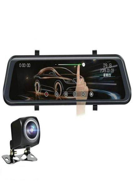 Auto Rückfahrkameras Parksensoren Roman 10 Zoll Stream Media DVR Dual Objektiv HD 1080p 32G Spiegel Video -Rekorder Dash Cam9695273