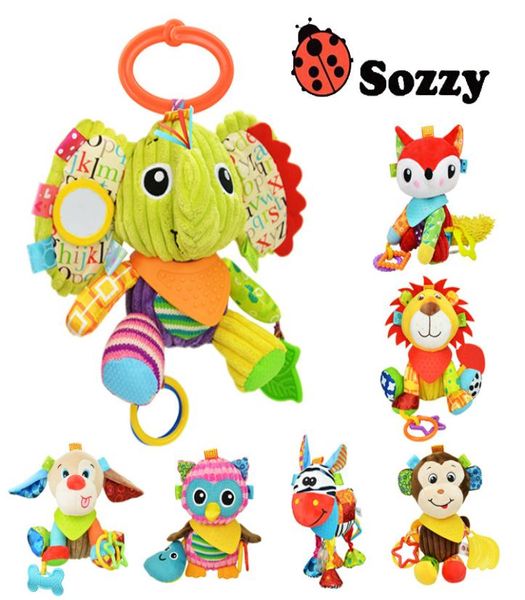 Sozzy multifunktionales Babyspielzeug Rasseln weiche Baumwollkind -Kinderwagen -Kinderwagen -Auto -Bett Rasseln Hängende Tierplüschspiele9377903