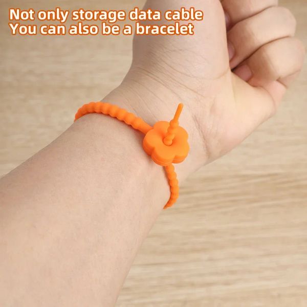 10-1pcs Silicone Locking Free Cable Ties multifuncionais organizador reutilizável Aperte o pacote de cabos Ferramenta de escritório em casa, cinta