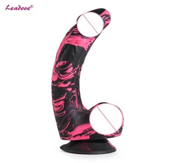 Weiches Silikon Buntes realistisches Dildo Erotik Big Penis Strong Saugnapf Anal Dildo Erwachsener Sexspielzeug Frauen Masturbator YJ0114 Y2012885043