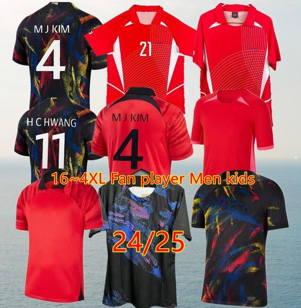 2024 Jerseys de futebol da Coréia do Sul Heungmin Hangin H M Son Hwang Lee 22 23 24 Fãs Jogador Versão 2025 Camisa de futebol