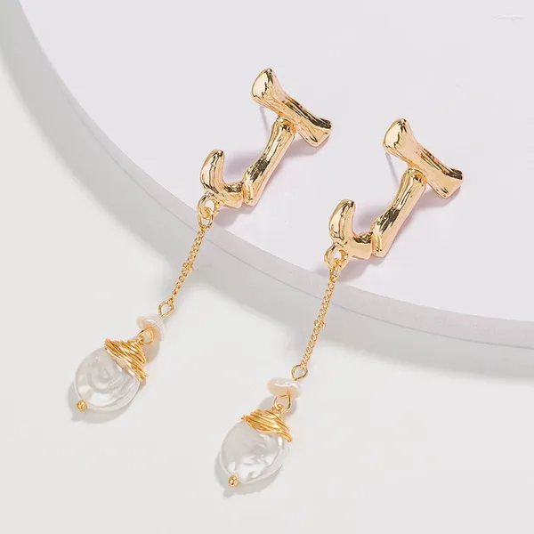 Dangle Ohrringe Fashional Jewelry 3pair Initial Stud für Frauen Mädchen Gold plattiert Boho farbenfrohe Muschel kleiner Buchstaben Lucky Drop Ohrring