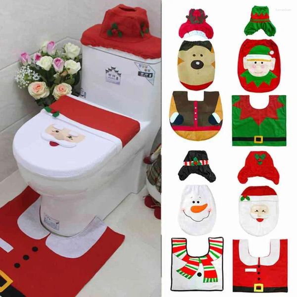 Badmatten 3PCS Weihnachts -Toilettensitz Cover