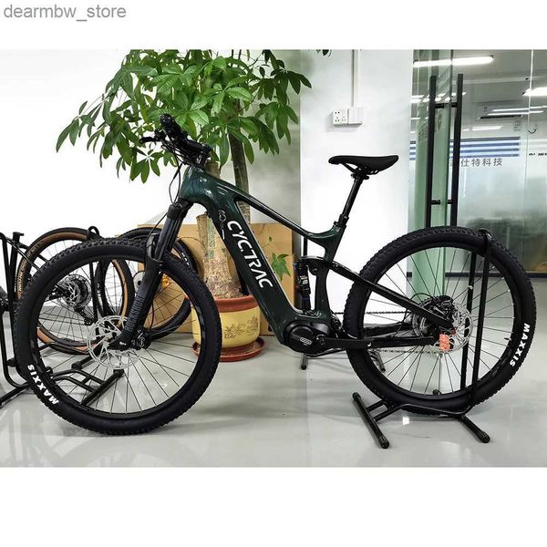 Bisiklet 2023 Bafang M600 Ectric Mountain Bike Karbon Tam Süspansiyon TB 500W BISYCS 48V15A Gizli Pil Damlalı Post Ebike L48