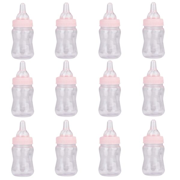 12x süt şişeleri bebek duş vaftiz iyilikler kızlar erkekler şeker şişesi küçük besleme şişesi bebek doğum günü partisi dekorasyon