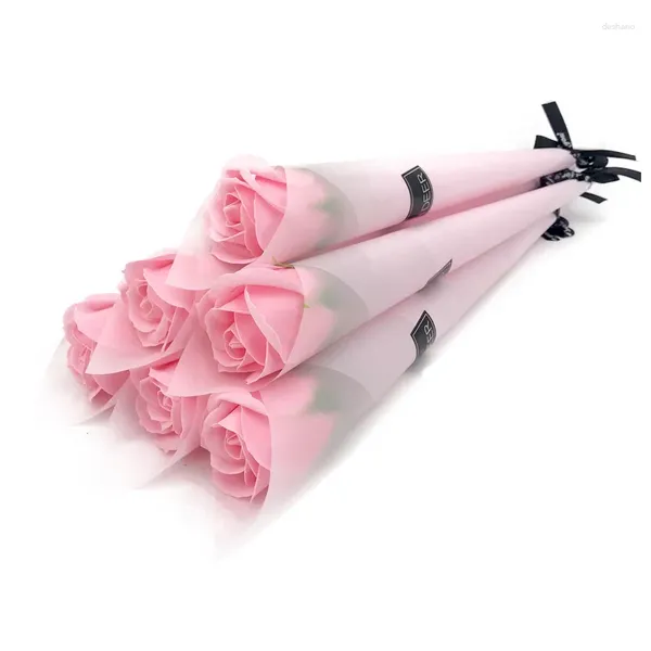 Dekorative Blumen 10pcs/Set Duftbad Seife Rosenstrauß Blütenblätter für Hochzeitsurlaub Valentinstag Mütter Lehrer Geschenk