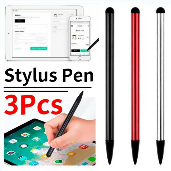 2in1 Lápis de caneta capacitiva para iPhone iPad Samsung Universal Phone Tablet Laptop Caneta portátil da tela de toque portátil caneta caneta