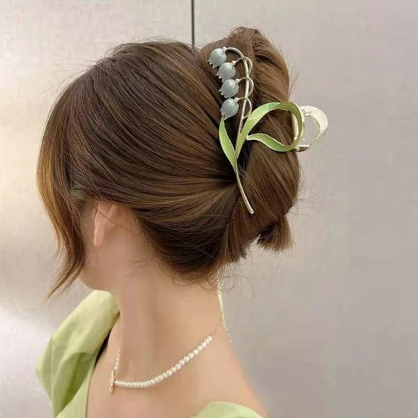 Elegante Haarklaue Bluebell Blume Haare Haar Accessoires Frosch Schnalle Haarnadelkrallen Clip Orament Frauen Mädchen 2024 Neue Stil