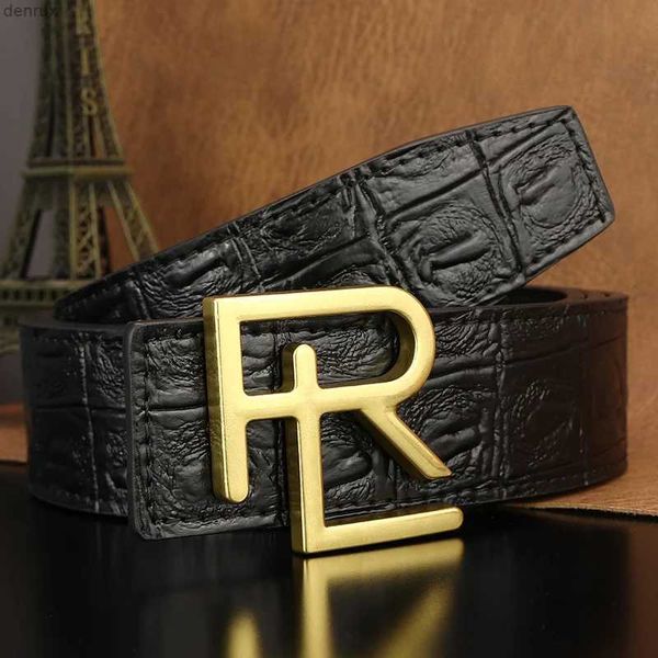 Belts Luxury Famous Brand Letter Slide Buckle Leather Designer de alta qualidade Belts Menas Moda Jeans Fancy Casual CEINTURE HOMMEL240409