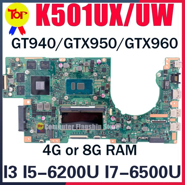 Motherboard K501UW Laptop Motherboard für ASUS K501UX K501UB K501UQ K501UXM K501U I3 I5 I76TH GT940 GTX950 GTX960 Mainboard