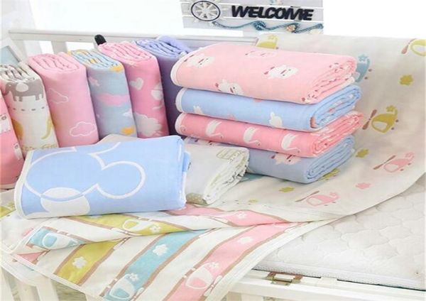 Yeni 6 Katman Orijinal Bebek Battaniye Bebek Swaddle 100 Pamuk 80 Zarf Sarım Yenidoğan Süper Yumuşak Kids Yatak Bezosu LTB8605 LJ205855347