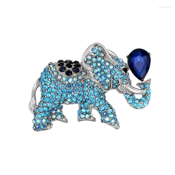 Broches Sparkly Rhinestone Alloy Elephant Broche Fashion Light Luxury Crystal Animal Pin Clothing Ornament