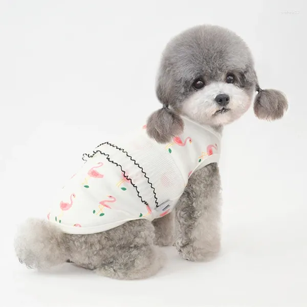 Vestuário para cães roupas de algodão de animal de estimação para cães para cães pequenos roupas chihuahua renda colete filho