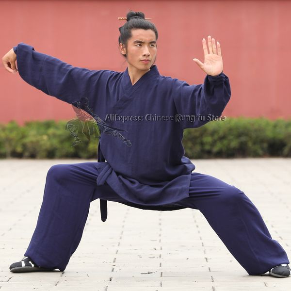 Wudang Taoist Robe Stil Tai Chi Uniform Kampfkunst Kung Fu Anzug Shaolin Monk Robe und Hosen benutzerdefinierte Service 25 Farben