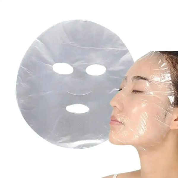 Film di plastica usa e getta per il full -pulitore a faccia a base di maschera per la carta Mascheri PE trasparenti avvolgono la bellezza del viso strumento sano