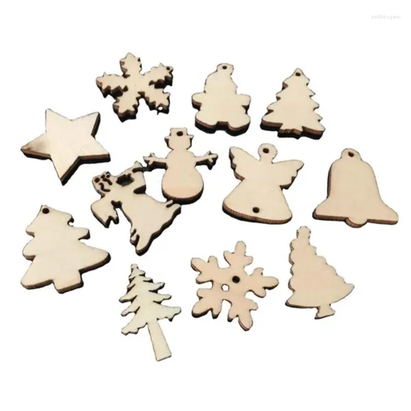 Decorações de Natal AT35 300pcs CHIP WOOD FLAKE DE NASTA DE NASTA TREELAÇÃO DO ORNAMENTOS DESPENHONTE