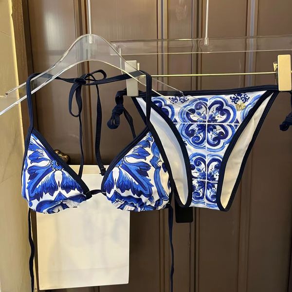 Sexy Designer Bikini Anzug weiblicher Verband Badeanzug Crop Top Badeanzug Tanga Badeanzug Hochgeschnittenes Strandoutfit Solid Color Printing New Schwimmer