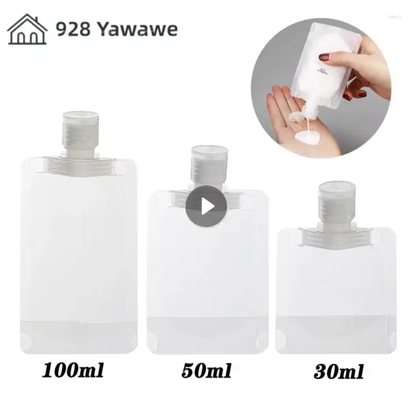 Depolama torbaları 30/50/100ml şampuan makyaj sıvısı alt şişe ambalajı portatif seyahat sıvı sabun doldurulabilir kozmetik dolgu çantası