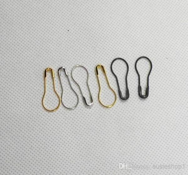 1000 PCs Bulbo Gourd Pearshaped Brass Safety Pins Black Silver Gold Bronze Color5400692