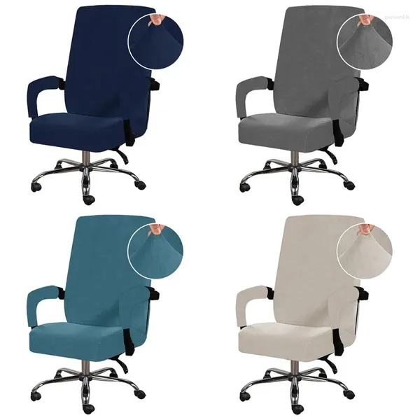 Sandalye, kadife oyun örtüsü düz renk streç ofis koltuğu koruyucu kasa bilgisayar sandalyeleri için housse de tuhaf