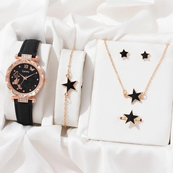 Armbanduhr 5pcs Set Women Watches Luxus weibliche Uhr Quarz Armbanduhr Diamond Fashion Ladies Armband Uhr Relogio Feminino