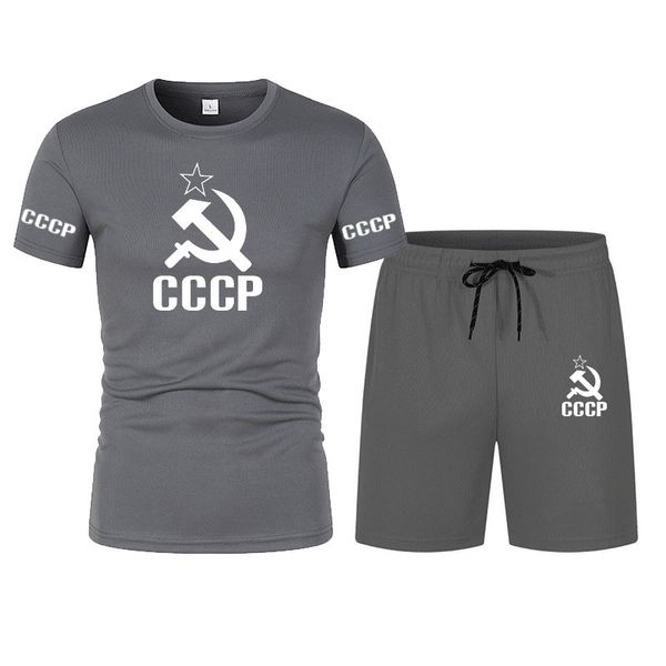 2023 shorts de malha conjuntos homens verão russia cccp shorts de camisa para masculino respirável corrida de basquete de manga curta S-4xl