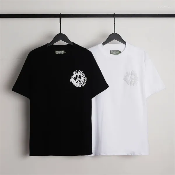 Camisetas masculinas Designer 2024SS Summer Print T-shirt Cotton Men Mulheres Mulheres de manga curta Tops