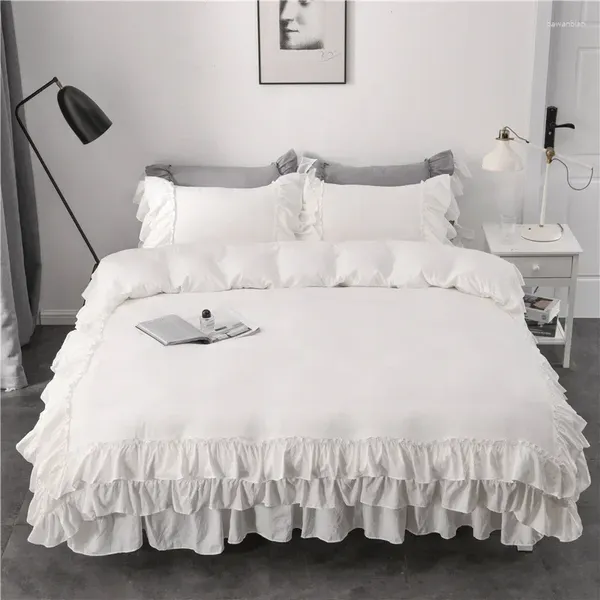 Set di biancheria da letto 2024 morbida pelle con piumino bianco puro con piumino bianco copripiumino set di cotone di cotone