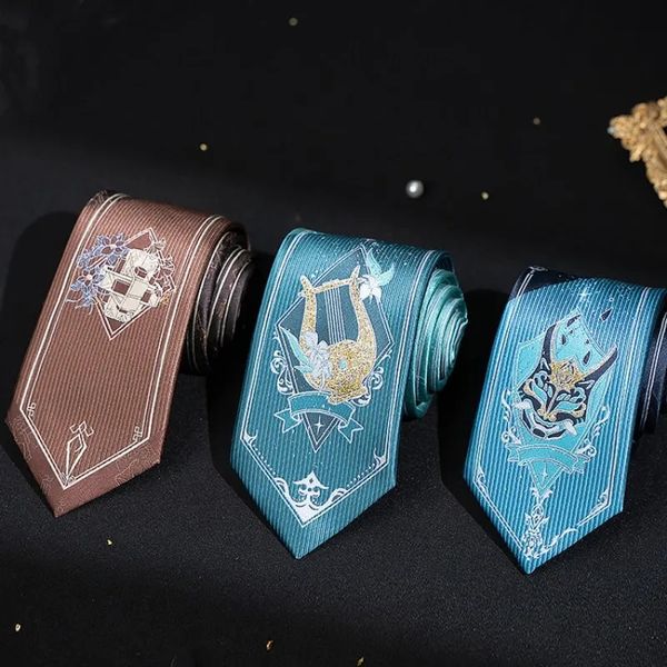 Game Genshin Impact Kaedehara Kazuha Tartaglia Zhongli Cosplay JK Tie Trey Coconctie Unisex Costume Acessório Presentes240409