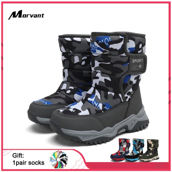 Stivali per bambini Stivali invernali di cotone ispessito TPR non slip Wearre Resistant Sole Boys Girls Scarpe Stivali da neve invernali impermeabili