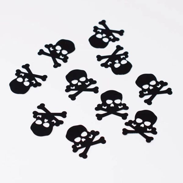 15g20mm Black Black Pirate Skull Colla cotetti Crosessbone Halloween Birthday Fette Wedding Party for Kids Segno Mark Table Scatters Decorations 6D