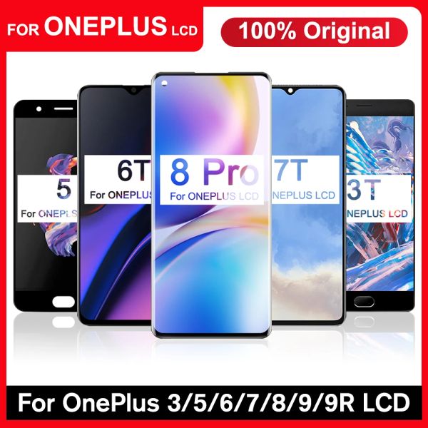 100% testado Super AMOLED para OnePlus LCD Display OnePlus 3 3t 5t 6 6t 7t 7Pro 7TPro 8Pro 9Pro 9R Digitalizador de tela de toque