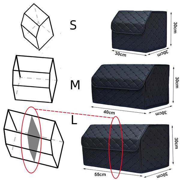 Organizzatore di stoccaggio del bagagliaio per auto pieghevole multiuso con coperchio portatile portatili portanti di bocchetta di bocconcini.